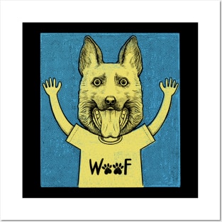 Woof Dog Head Kid Posters and Art